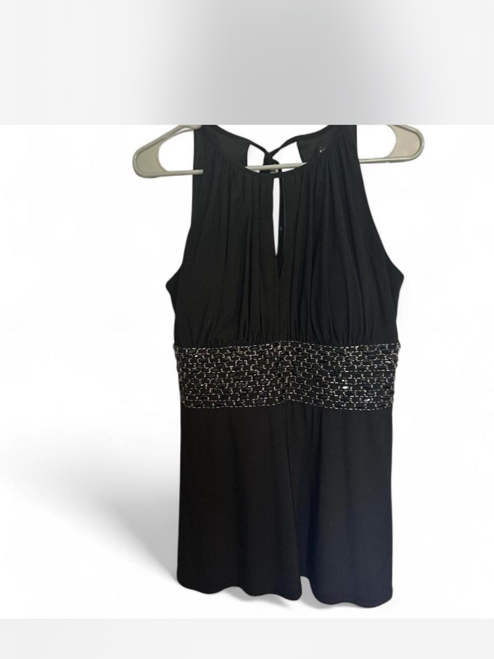 R&M Richards Black Evening Dress Detail